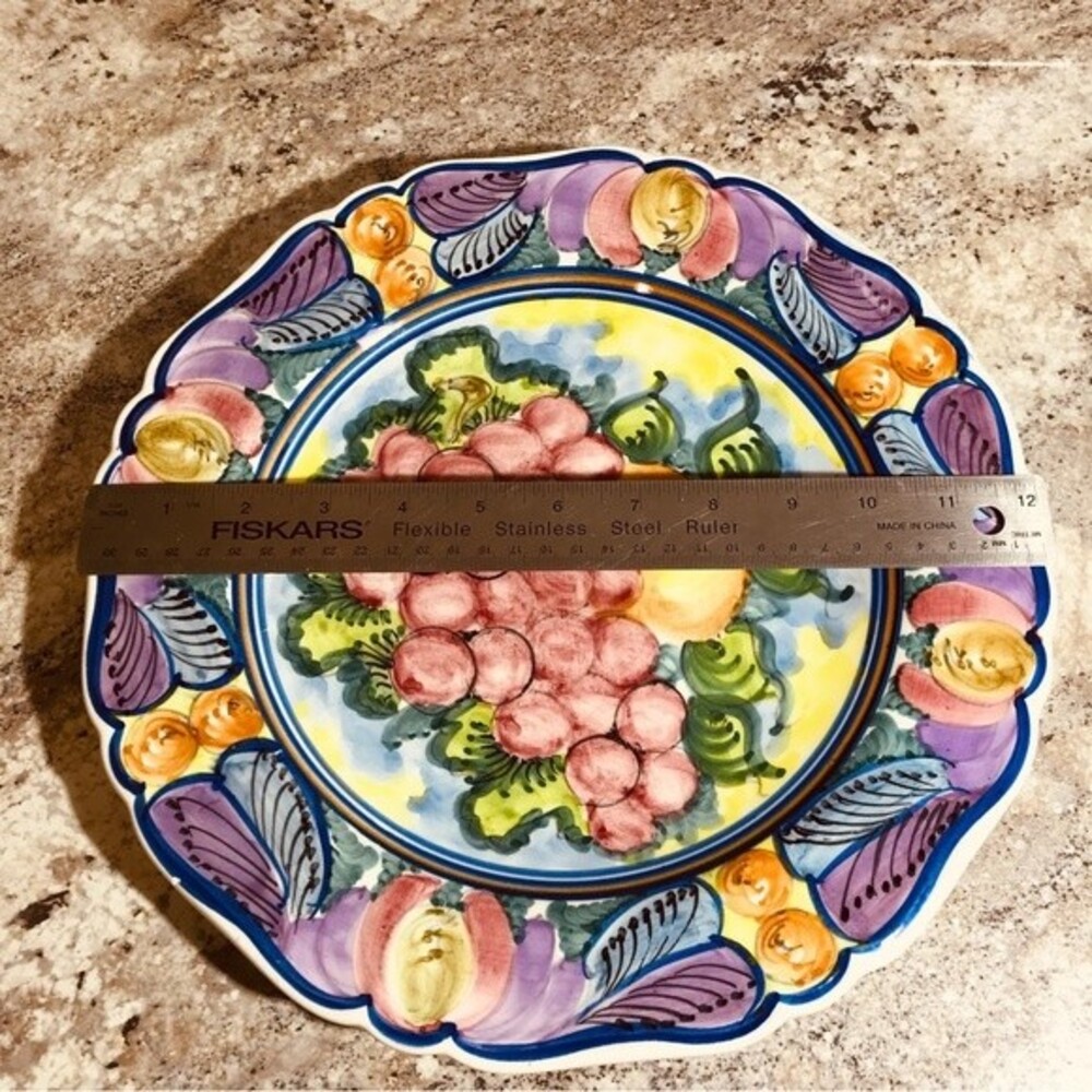Vintage Skyros Designs Hand Painted Signed 12" Ceramic Decorative Plate - Picture 10 of 10
